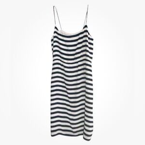 J.Crew B&W stripped silk strappy dress